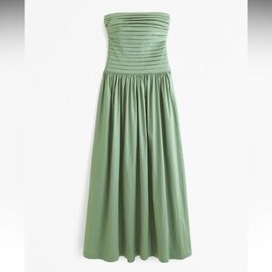 Abercrombie Emerson Strapless Dropped Waist Green Dress Small